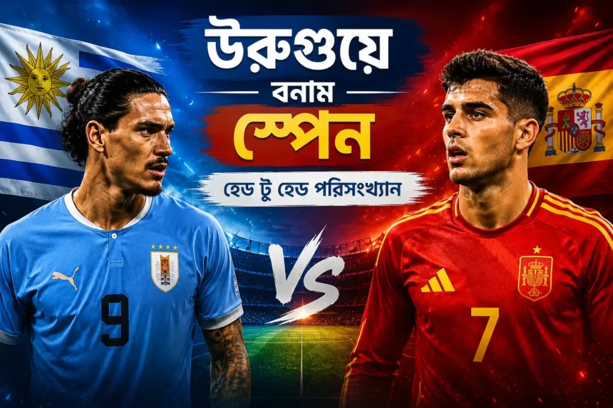 উরুগুয়ে বনাম স্পেন হেড টু হেড পরিসংখ্যান