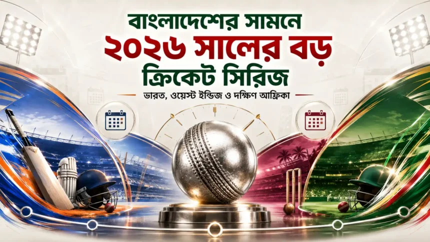 বাংলাদেশের সামনে ২০২৬ সালের বড় ক্রিকেট সিরিজ ভারত, ওয়েস্ট ইন্ডিজ ও দক্ষিণ আফ্রিকা