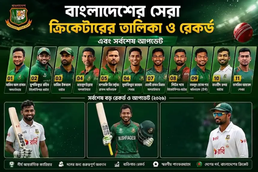 বাংলাদেশের সেরা ক্রিকেটারের তালিকা ও রেকর্ডএবং সর্বশেষ আপডেট